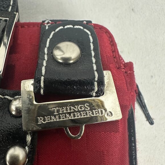 Things Remembered Red & Black Handbag With Dual Handles - Picture 3 of 8